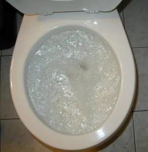 A spotlessly clean bathroom with real tile flooring